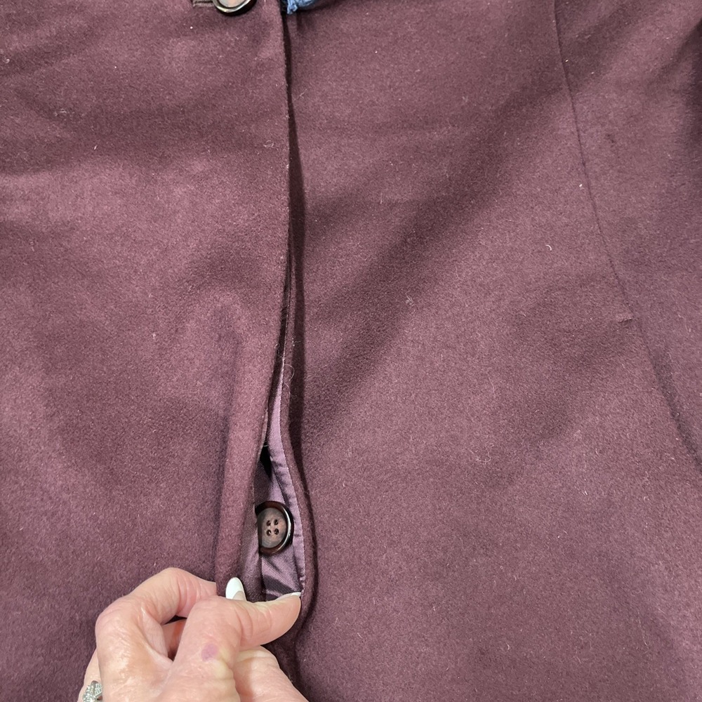 Cinzia Rocca Icons Coat Wool Cashmere Blend Dark Purple 16 Professional Classic - Picture 16 of 16